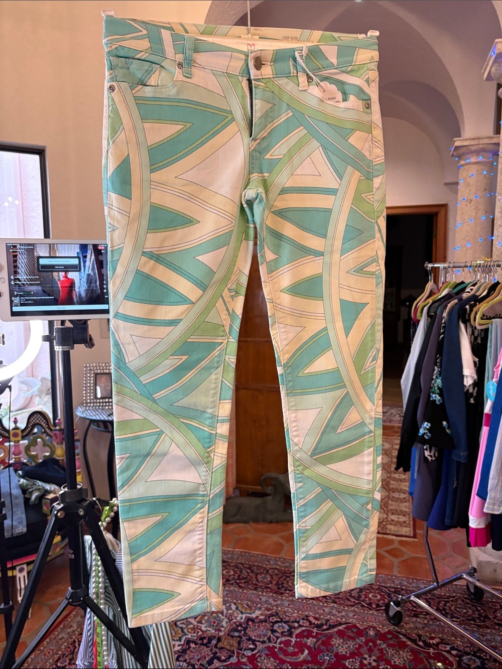 Pucci style low rise jeans